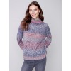 Flex Yarn Sweater with Mock Neck - Multicolor Flex Yarn Sweater with Mock Neck - Multicolor
