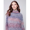 Flex Yarn Sweater with Mock Neck - Multicolor Flex Yarn Sweater with Mock Neck - Multicolor