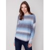 Ombré Sweater with Removable Scarf - Denim Ombré Sweater with Removable Scarf - Denim