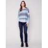 Ombré Sweater with Removable Scarf - Denim Ombré Sweater with Removable Scarf - Denim