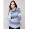 Ombré Sweater with Removable Scarf - Denim Ombré Sweater with Removable Scarf - Denim