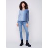 Ombré V-Neck Knit Top - Indigo Ombré V-Neck Knit Top - Indigo