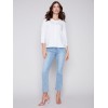 Organic Cotton Slub Knit Top - White Organic Cotton Slub Knit Top - White