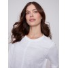 Organic Cotton Slub Knit Top - White Organic Cotton Slub Knit Top - White