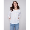 Organic Cotton Slub Knit Top - White Organic Cotton Slub Knit Top - White