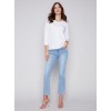 Organic Cotton Slub Knit Top - White Organic Cotton Slub Knit Top - White