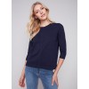 Organic Cotton Slub Knit Top - Navy Organic Cotton Slub Knit Top - Navy