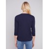 Organic Cotton Slub Knit Top - Navy Organic Cotton Slub Knit Top - Navy