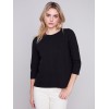 Organic Cotton Slub Knit Top - Black Organic Cotton Slub Knit Top - Black