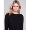 Organic Cotton Slub Knit Top - Black Organic Cotton Slub Knit Top - Black