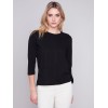 Organic Cotton Slub Knit Top - Black Organic Cotton Slub Knit Top - Black