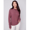 Ottoman Cotton Funnel Neck Sweater - Raspberry Ottoman Cotton Funnel Neck Sweater - Raspberry