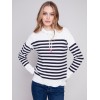Ottoman Cotton Funnel Neck Sweater - Nautical Ottoman Cotton Funnel Neck Sweater - Nautical