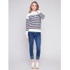 Ottoman Cotton Funnel Neck Sweater - Nautical Ottoman Cotton Funnel Neck Sweater - Nautical