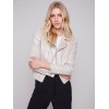 Pearlized Faux Leather Jacket - Champagne Pearlized Faux Leather Jacket - Champagne