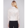 Pearlized Faux Leather Jacket - Champagne Pearlized Faux Leather Jacket - Champagne