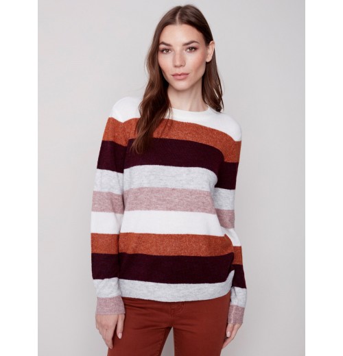 Plush Striped Sweater - Powder Plush Striped Sweater - Powder