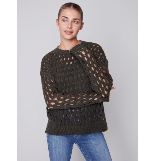 Plush Net Stitch Sweater - Spruce Plush Net Stitch Sweater - Spruce