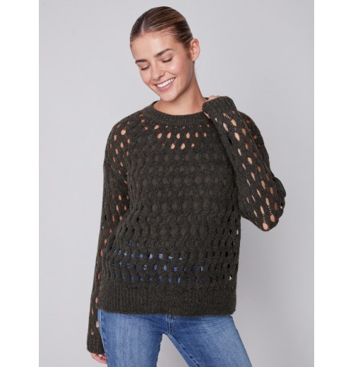 Plush Net Stitch Sweater - Spruce Plush Net Stitch Sweater - Spruce