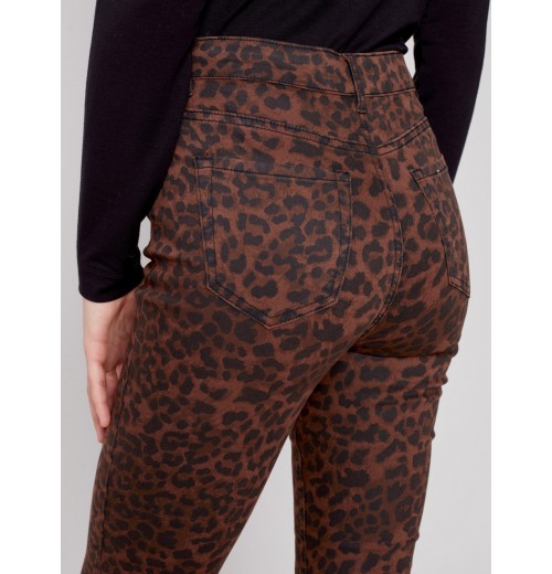 Printed Bootcut Stretch Twill Pants - Cheetah Printed Bootcut Stretch Twill Pants - Cheetah