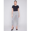 Printed Capri Pants with Hem Slit - Checker Printed Capri Pants with Hem Slit - Checker