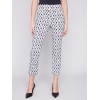 Printed Capri Pants with Hem Slit - Checker Printed Capri Pants with Hem Slit - Checker