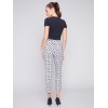 Printed Capri Pants with Hem Slit - Checker Printed Capri Pants with Hem Slit - Checker