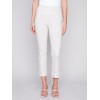 Printed Capri Pants with Hem Slit - Greige Printed Capri Pants with Hem Slit - Greige