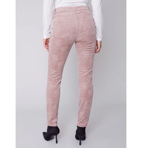 Printed Corduroy Skinny Jeans - Powder Printed Corduroy Skinny Jeans - Powder