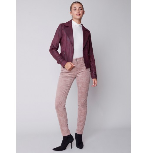 Printed Corduroy Skinny Jeans - Powder Printed Corduroy Skinny Jeans - Powder
