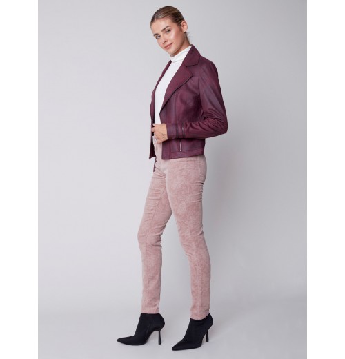 Printed Corduroy Skinny Jeans - Powder Printed Corduroy Skinny Jeans - Powder