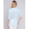 Printed Cotton Gauze Blouse - Sky Printed Cotton Gauze Blouse - Sky