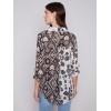 Printed Crinkle Georgette Blouse - Damask Printed Crinkle Georgette Blouse - Damask