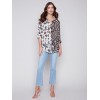 Printed Crinkle Georgette Blouse - Damask Printed Crinkle Georgette Blouse - Damask