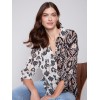 Printed Crinkle Georgette Blouse - Damask Printed Crinkle Georgette Blouse - Damask