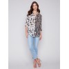 Printed Crinkle Georgette Blouse - Damask Printed Crinkle Georgette Blouse - Damask