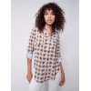 Printed Crinkle Georgette Blouse - Ecru Printed Crinkle Georgette Blouse - Ecru