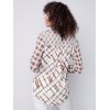Printed Crinkle Georgette Blouse - Ecru Printed Crinkle Georgette Blouse - Ecru