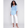 Printed Crinkle Georgette Blouse - Geo Printed Crinkle Georgette Blouse - Geo