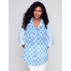 Printed Crinkle Georgette Blouse - Geo Printed Crinkle Georgette Blouse - Geo