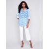 Printed Crinkle Georgette Blouse - Geo Printed Crinkle Georgette Blouse - Geo