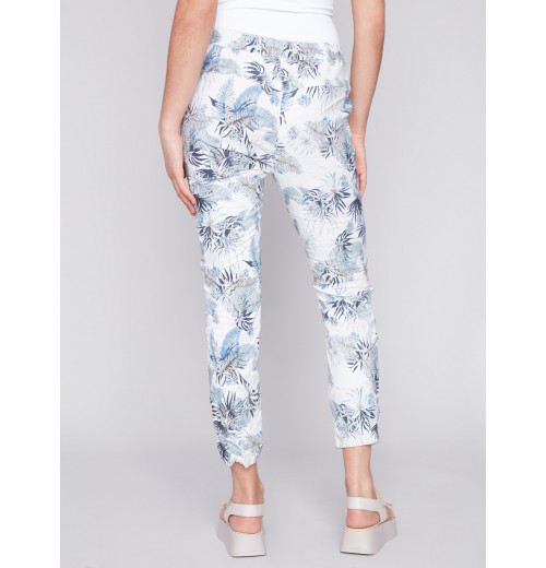 Printed Crinkle Jogger Pants - Summer Leaf Printed Crinkle Jogger Pants - Summer Leaf