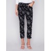 Printed Crinkle Jogger Pants - Leaves Printed Crinkle Jogger Pants - Leaves