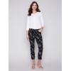 Printed Crinkle Jogger Pants - Leaves Printed Crinkle Jogger Pants - Leaves