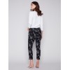Printed Crinkle Jogger Pants - Leaves Printed Crinkle Jogger Pants - Leaves