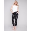Printed Crinkle Jogger Pants - Leaves Printed Crinkle Jogger Pants - Leaves