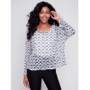 Printed Crinkle Mesh Top - Checker Printed Crinkle Mesh Top - Checker