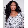 Printed Crinkle Mesh Top - Checker Printed Crinkle Mesh Top - Checker