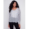 Printed Crinkle Mesh Top - Checker Printed Crinkle Mesh Top - Checker