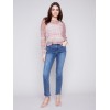 Printed Crinkle Mesh Top - Multicolor Printed Crinkle Mesh Top - Multicolor